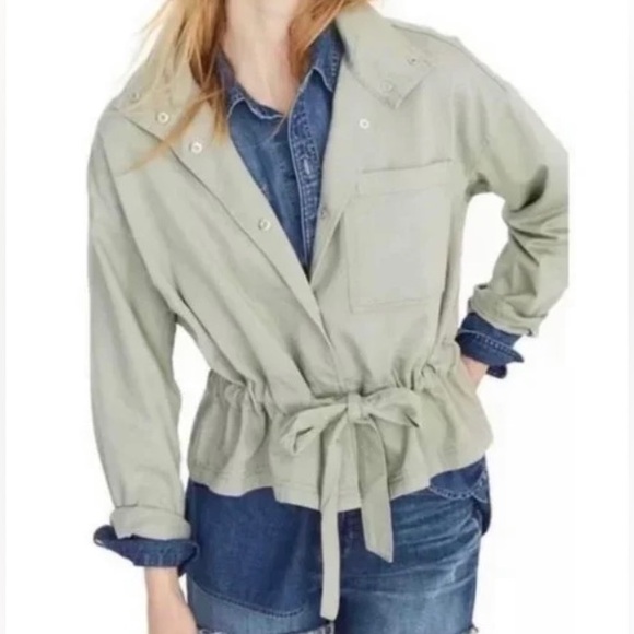 Excellent Condition Madewell "Southlake" Lightweight Peplum Jacket in Sage, Sz S - Picture 2 of 10